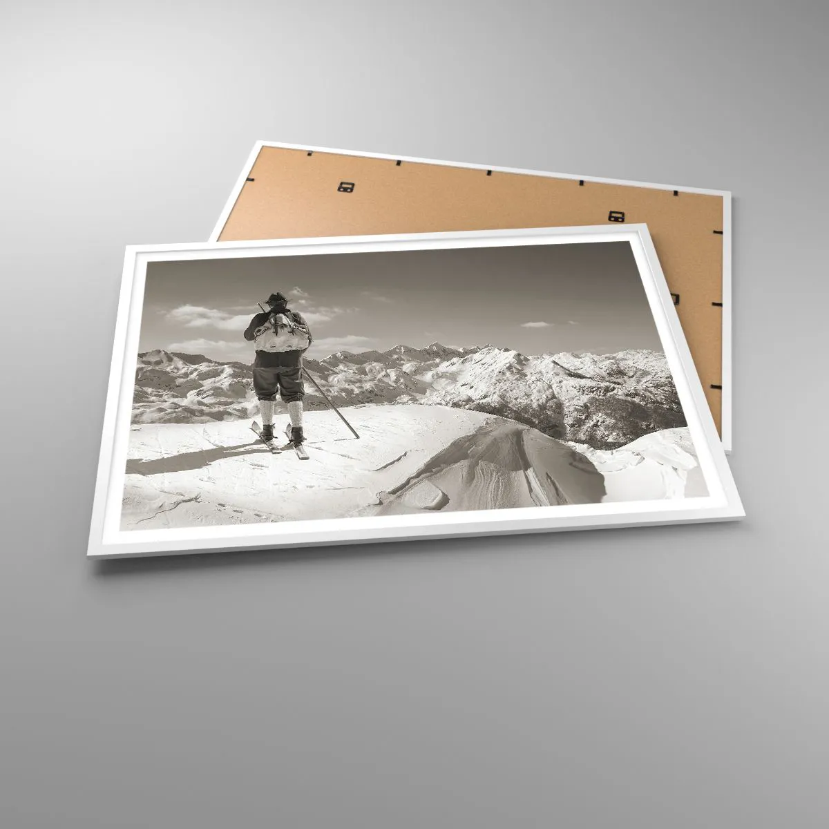 Poster in een witte lijst - En de bergen blijven onveranderd - 100x70 cm