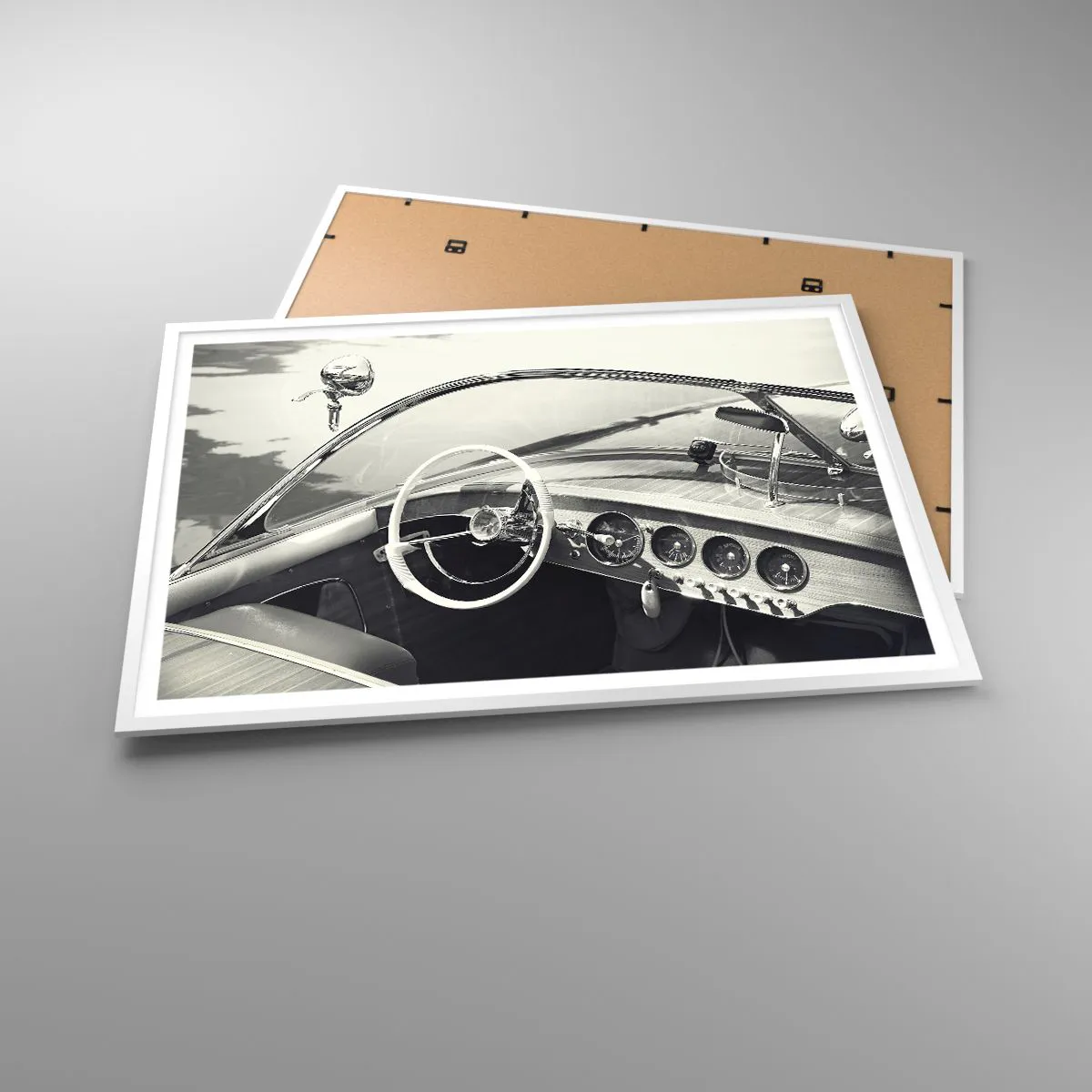 Affiche dans un cadre blanc - Poster - Temps pour riche - 100x70 cm