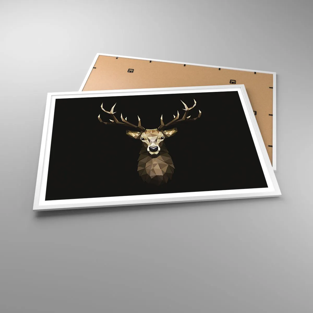 Poszter fekete keretben - Kubista szarvas - 100x70 cm