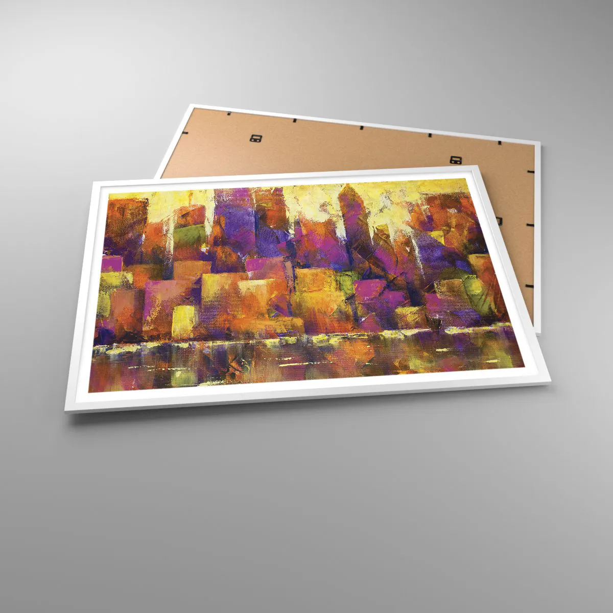 Poster in een witte lijst - Metropolitan compositie - 100x70 cm