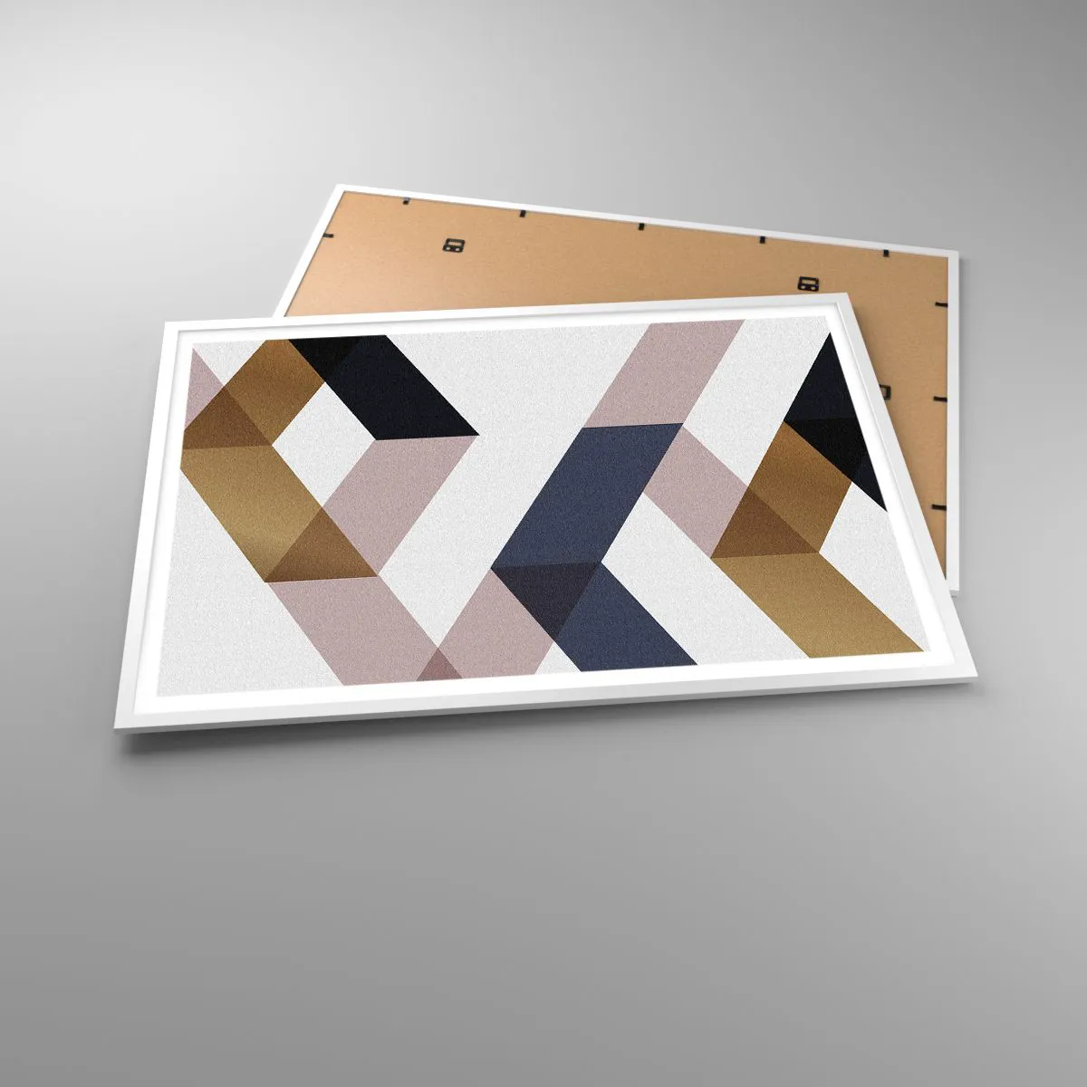 Póster en marco blanco - Rectas y ángulos - 100x70 cm