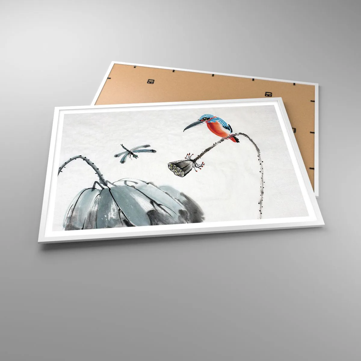 Poster in een witte lijst - Het leven van de weide - 100x70 cm