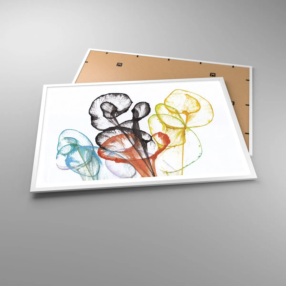 Poster in een witte lijst - Bloemen met een ziel - 100x70 cm