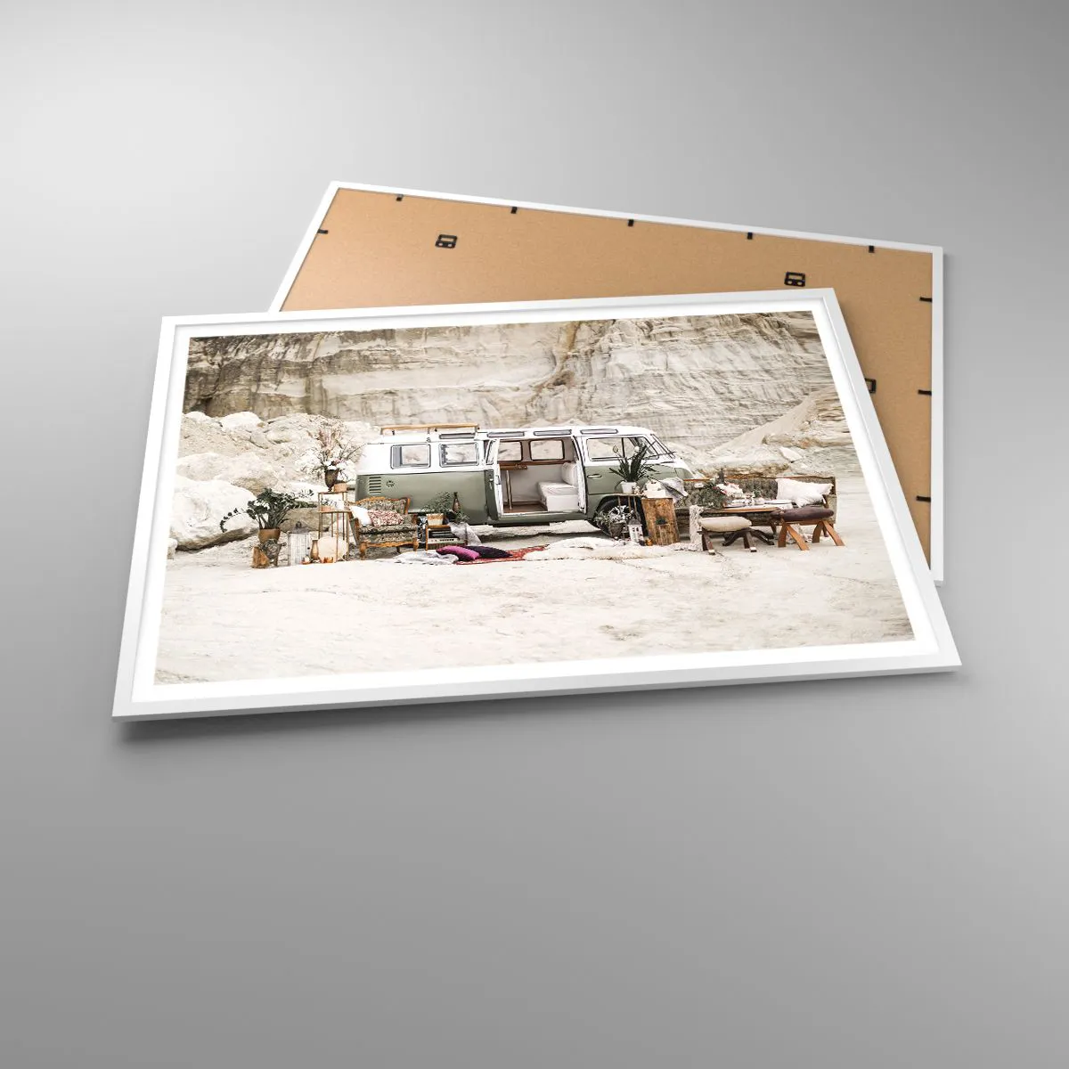 Affiche dans un cadre blanc - Poster - Il est temps de commencer le voyage - 100x70 cm