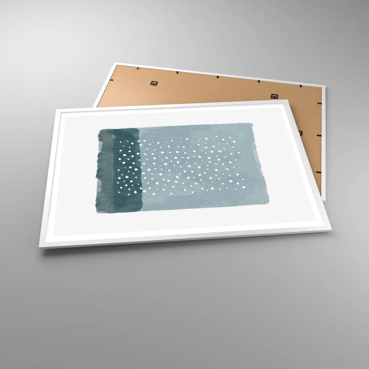 Affisch i vit ram - Uppstådda ur det blåa - 100x70 cm