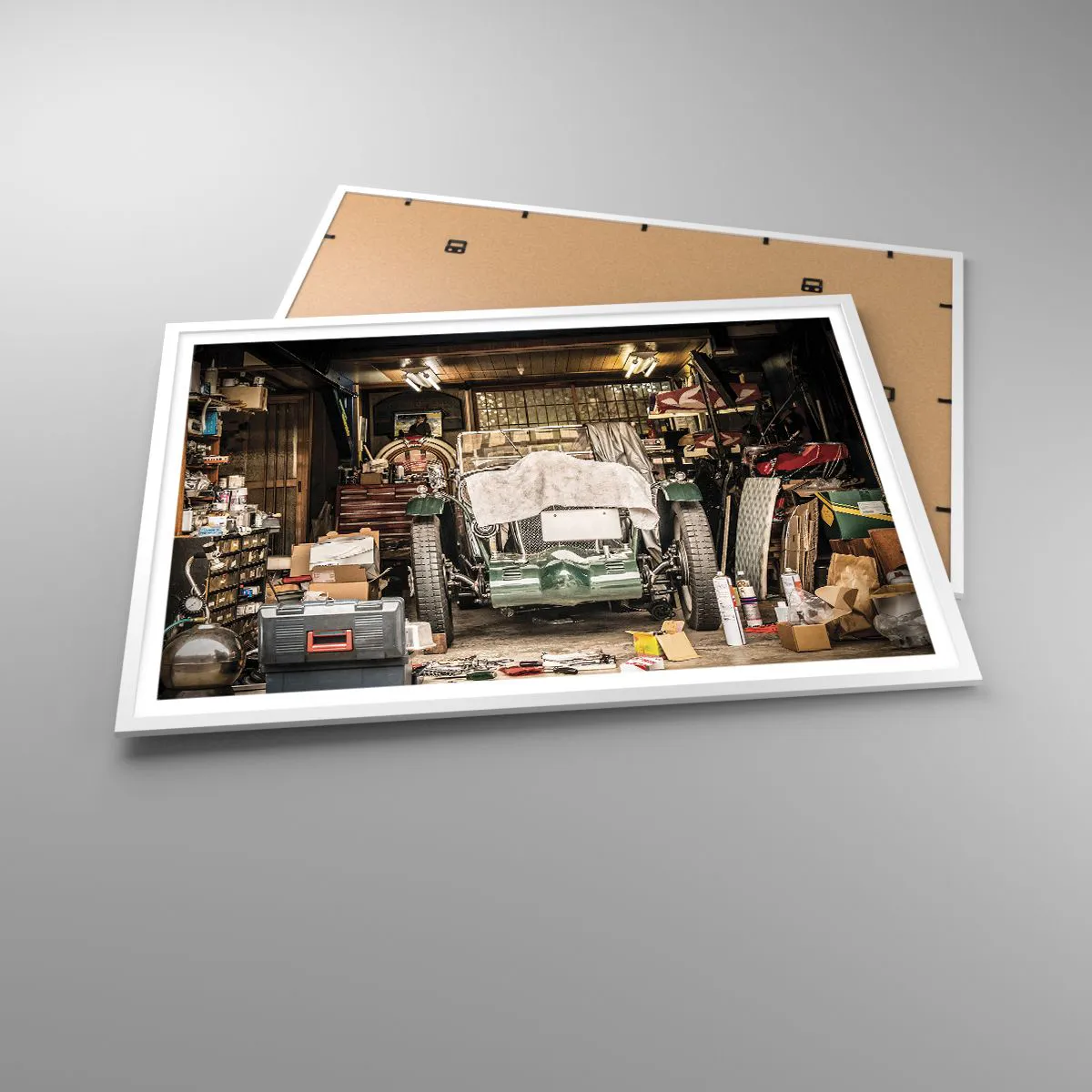 Affiche dans un cadre blanc - Poster - Retour vers le passé - 100x70 cm