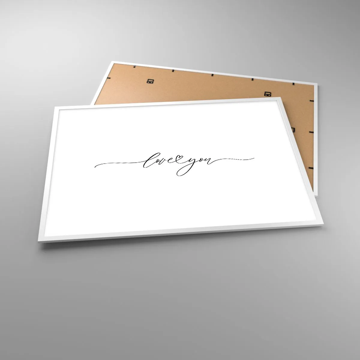 Poster in einem weißen Rahmen - Schwarz auf weiß - 100x70 cm