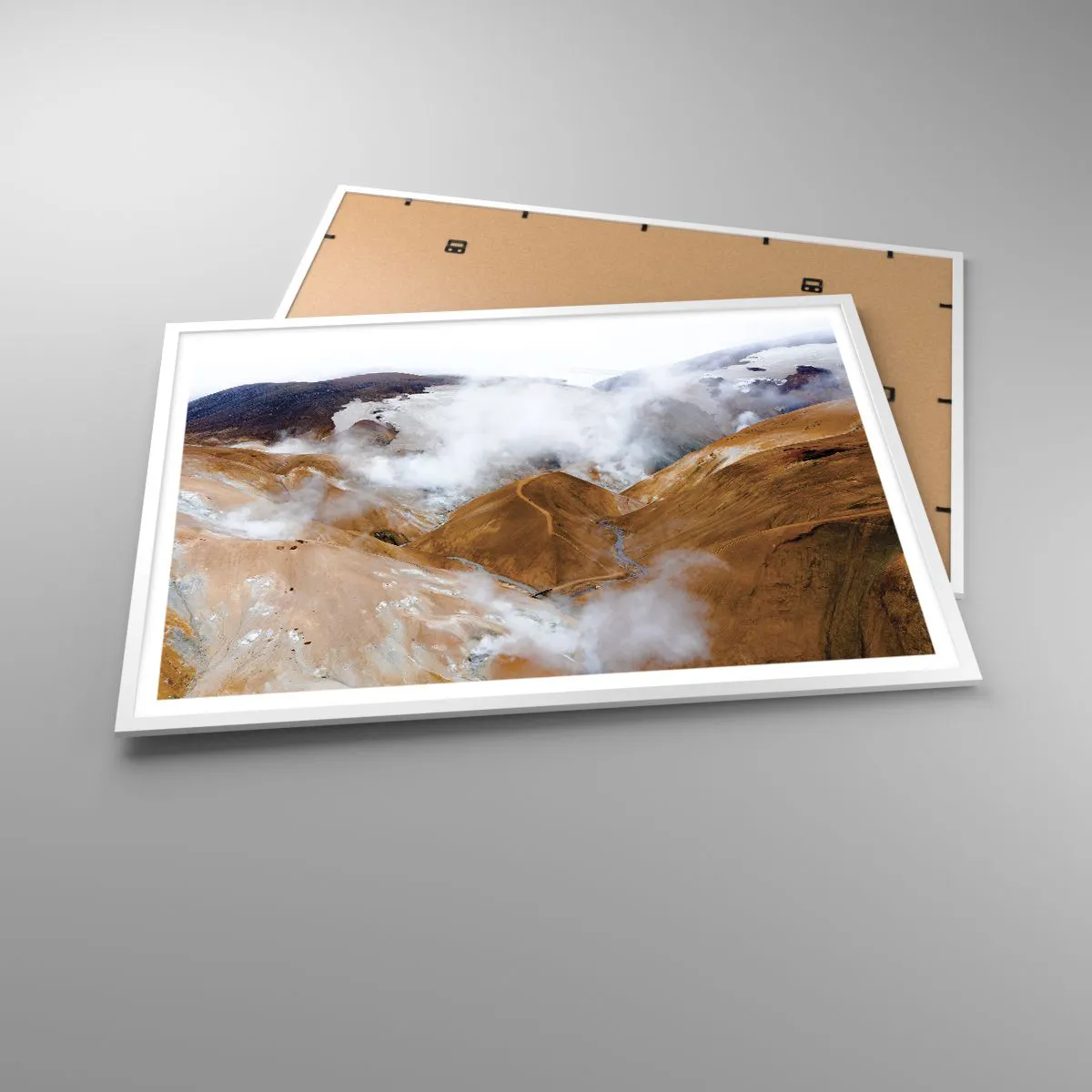 Affisch i vit ram - Islands råa skönhet - 100x70 cm