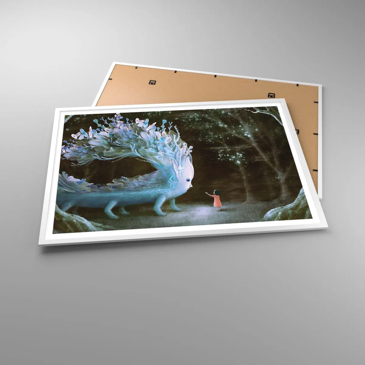 Poster in white frmae - Fantastic Encounter - 100x70 cm