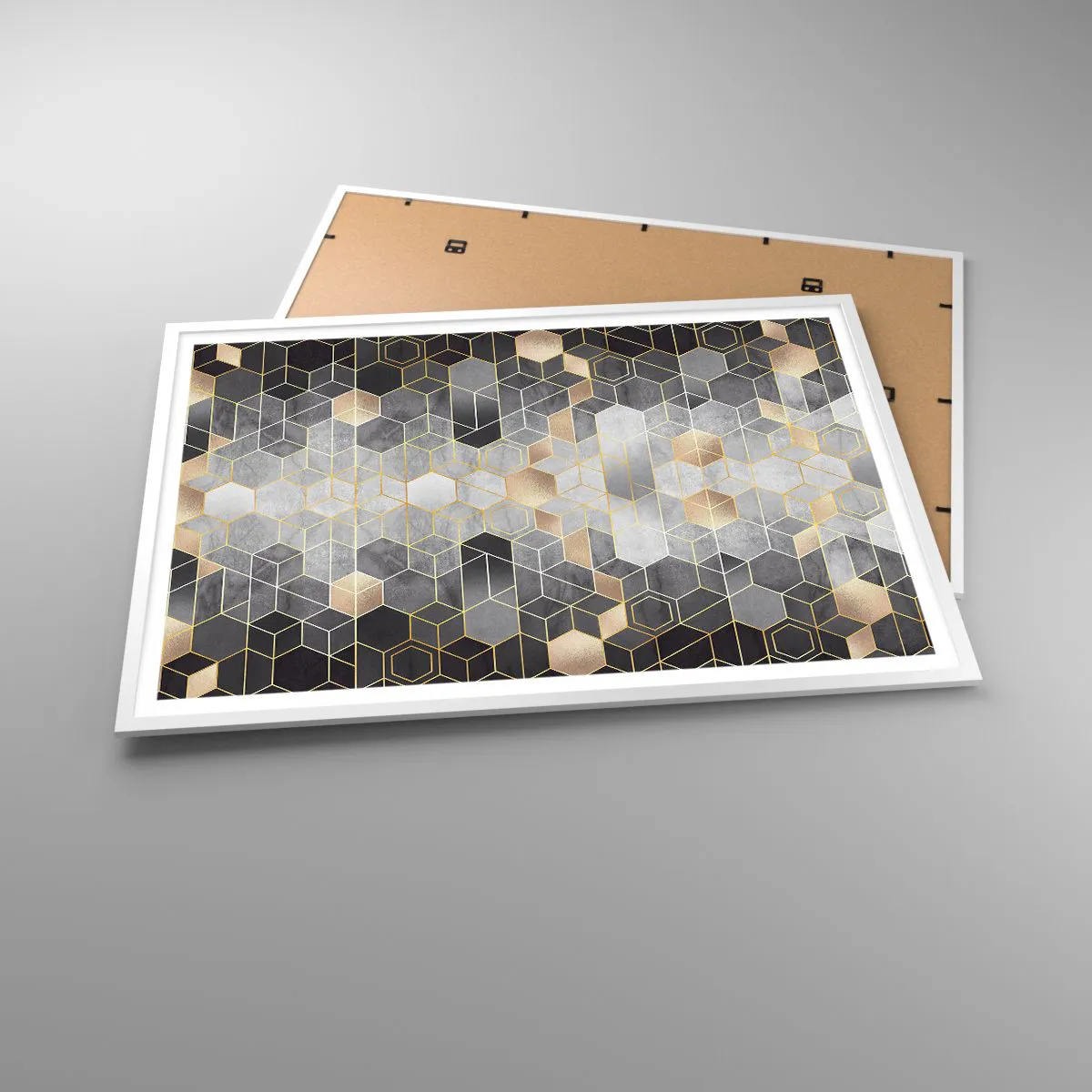 Poster in einem weißen Rahmen - Diamant-Komposition - 100x70 cm