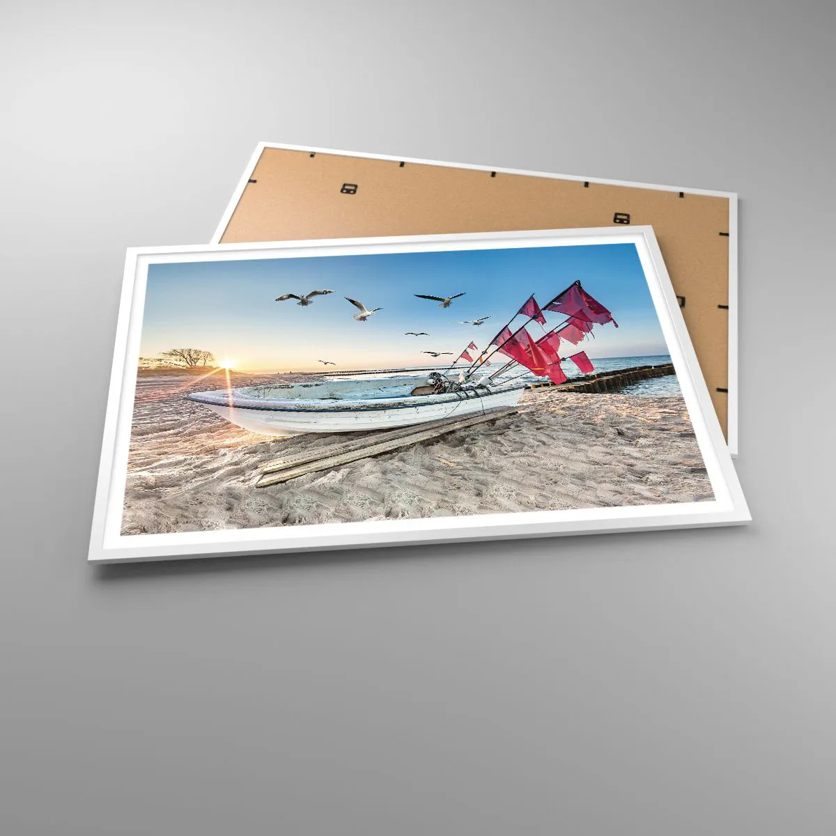 Affiche dans un cadre blanc - Poster - Repos mérité - 100x70 cm