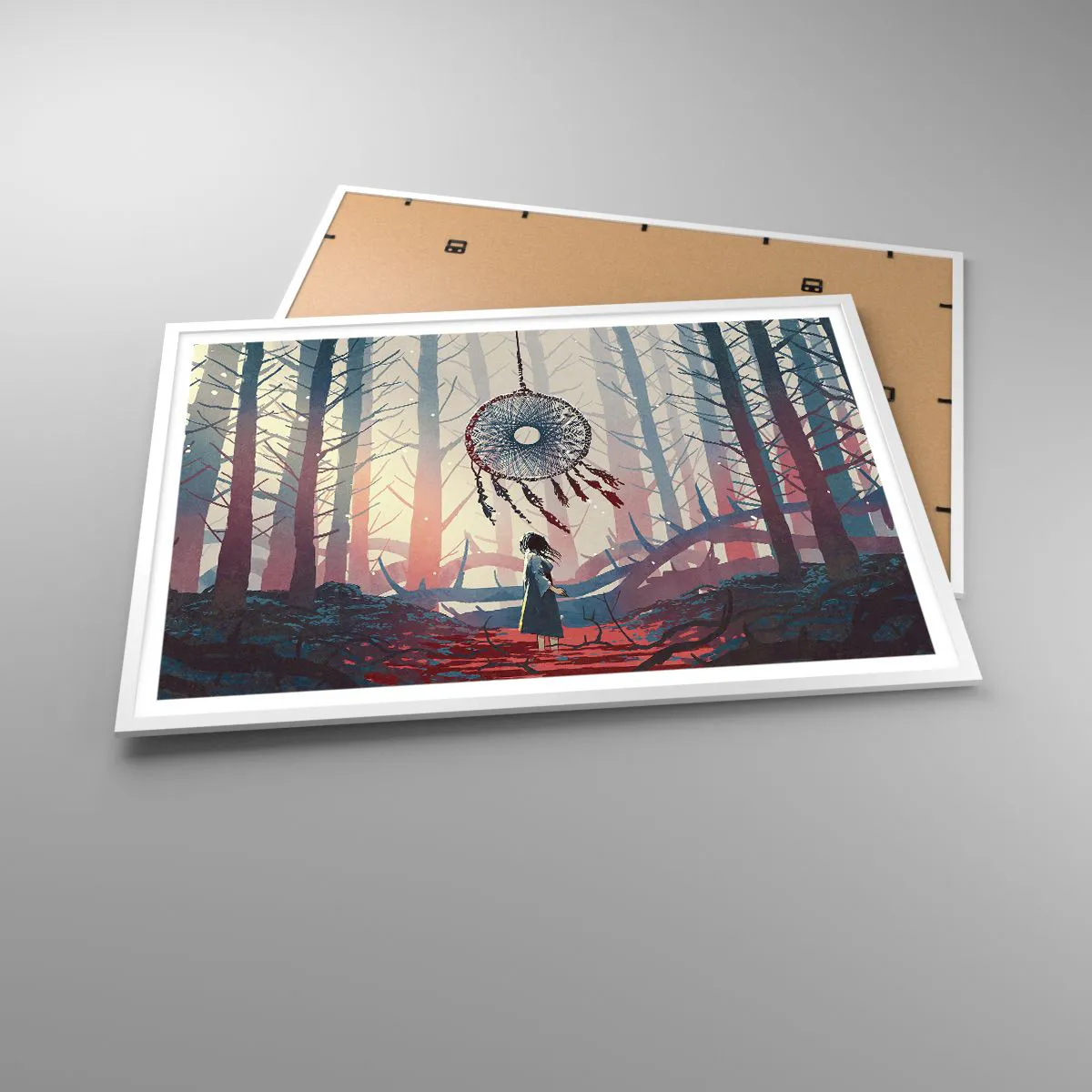 Affiche dans un cadre blanc - Poster - Rituel secret du bonheur - 100x70 cm