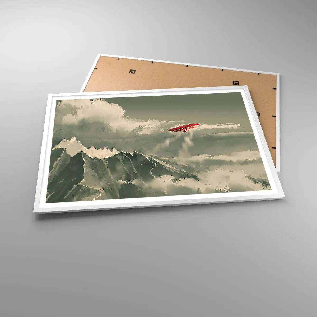 Plakat i hvid ramme - Frygtløs pioner - 100x70 cm