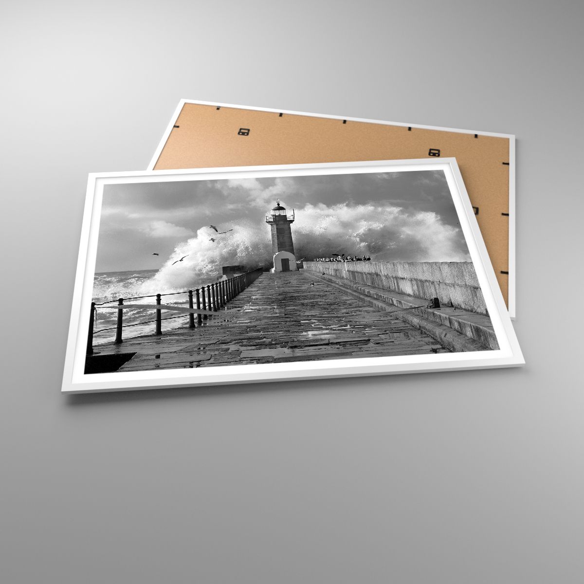 Poster Paesaggio, Poster Faro, Poster Oceano, Poster Onda Alta, Poster Natura