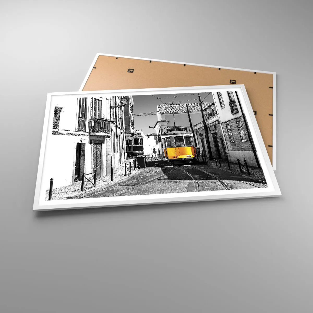 Póster en marco blanco - Espíritu de Lisboa - 100x70 cm