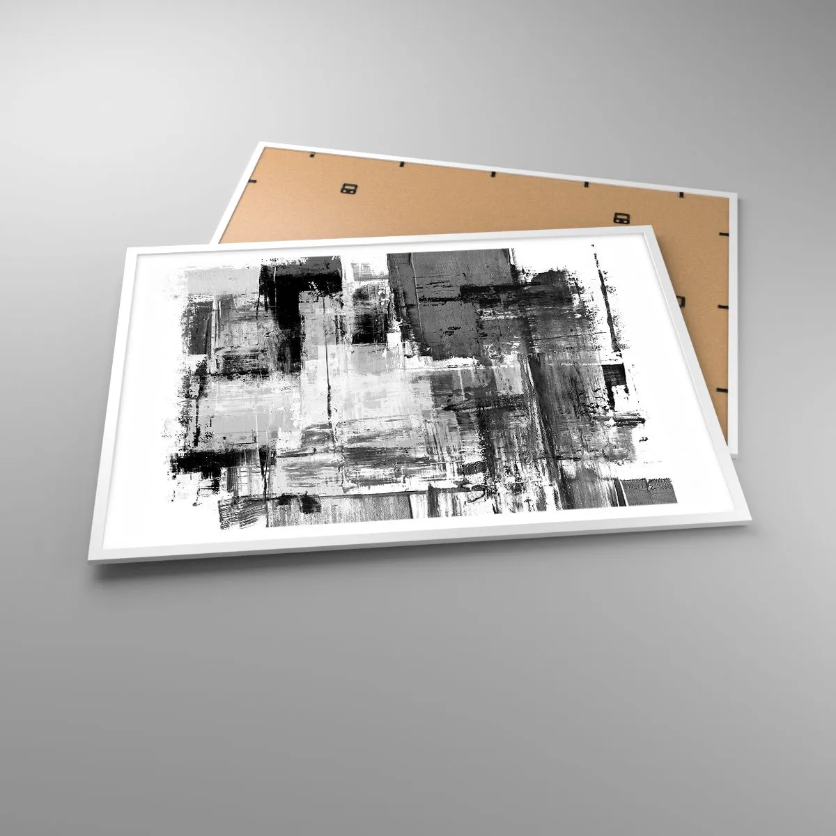 Affiche dans un cadre blanc - Poster - Le gris est beau - 100x70 cm