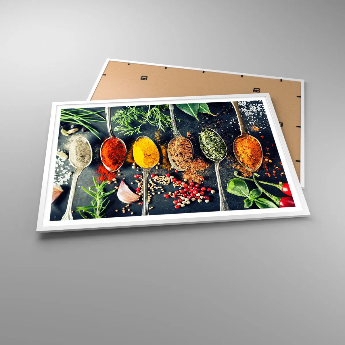 Plakat i hvid ramme - Kulinarisk magi - 100x70 cm