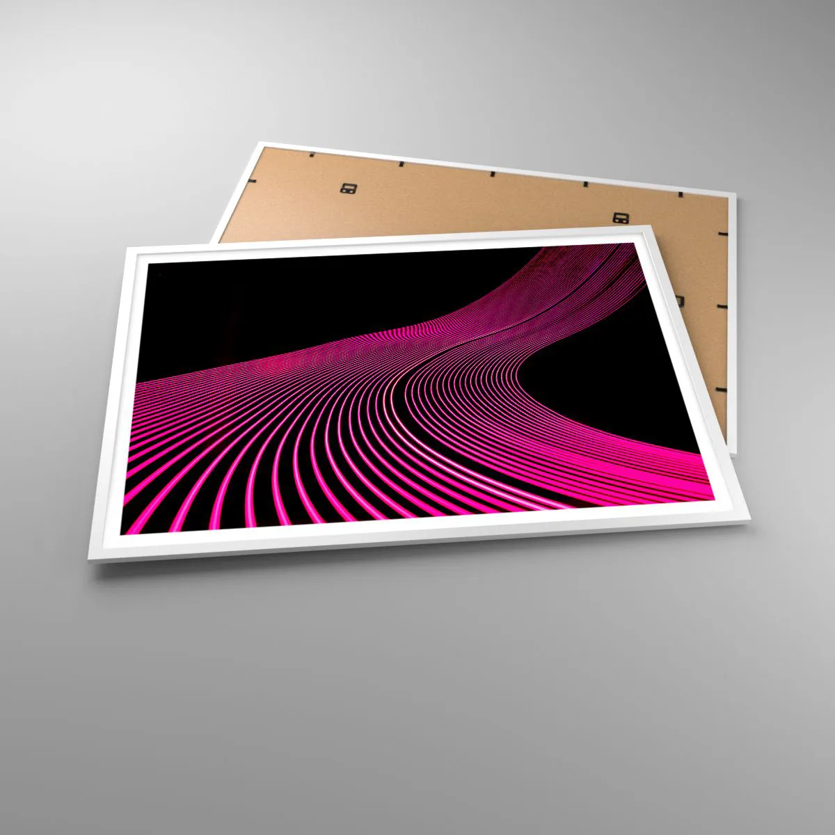 Affiche dans un cadre blanc - Poster - Avenue de lumière - 100x70 cm