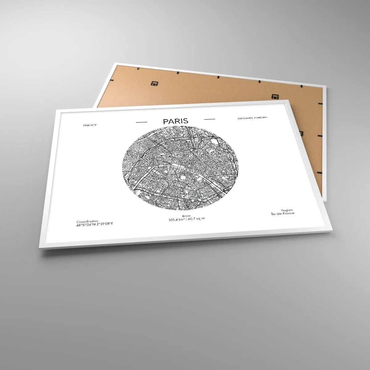 Poster in een witte lijst - Anatomie van Parijs - 100x70 cm