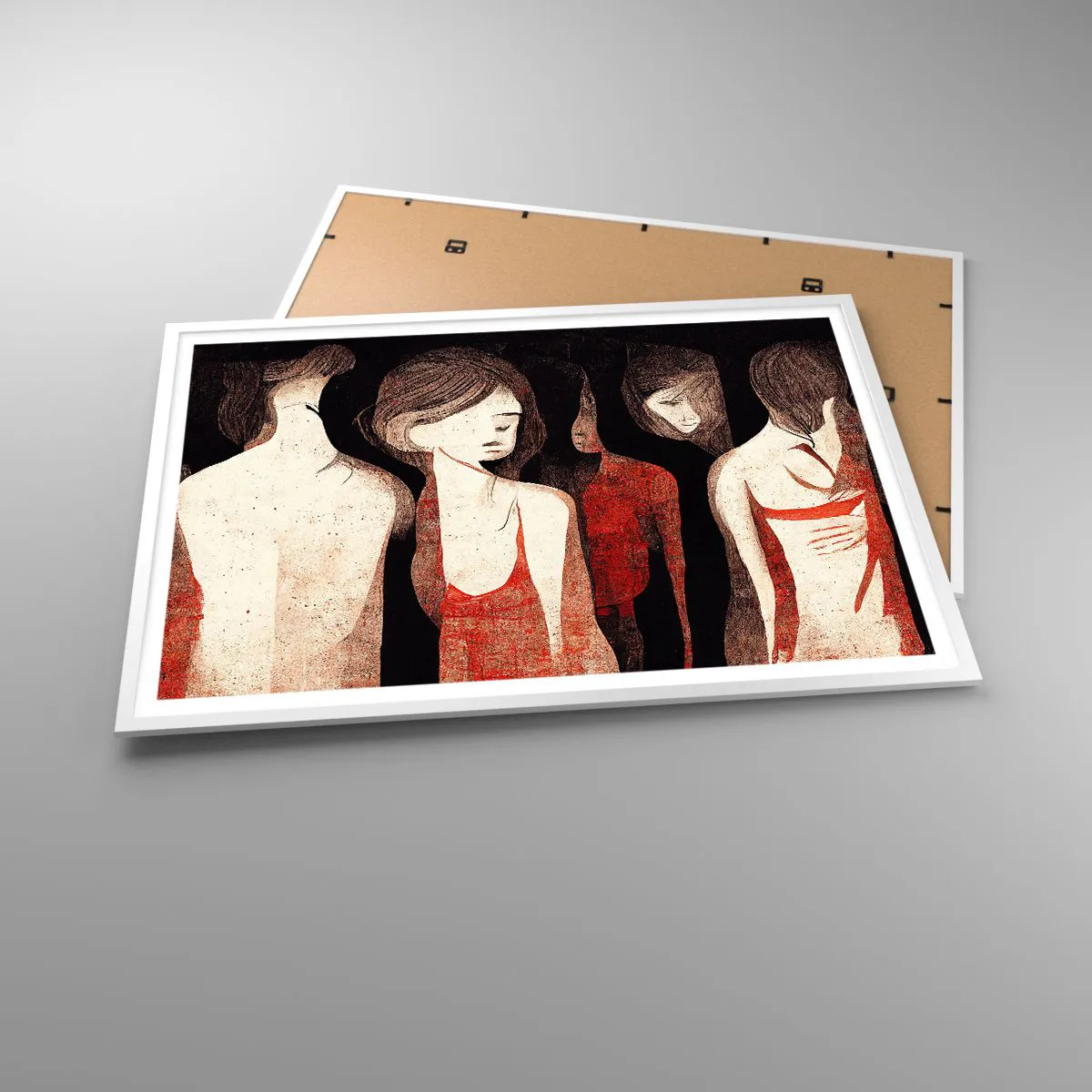 Poster in cornice bianca - Madonne nell'oscurità - 100x70 cm