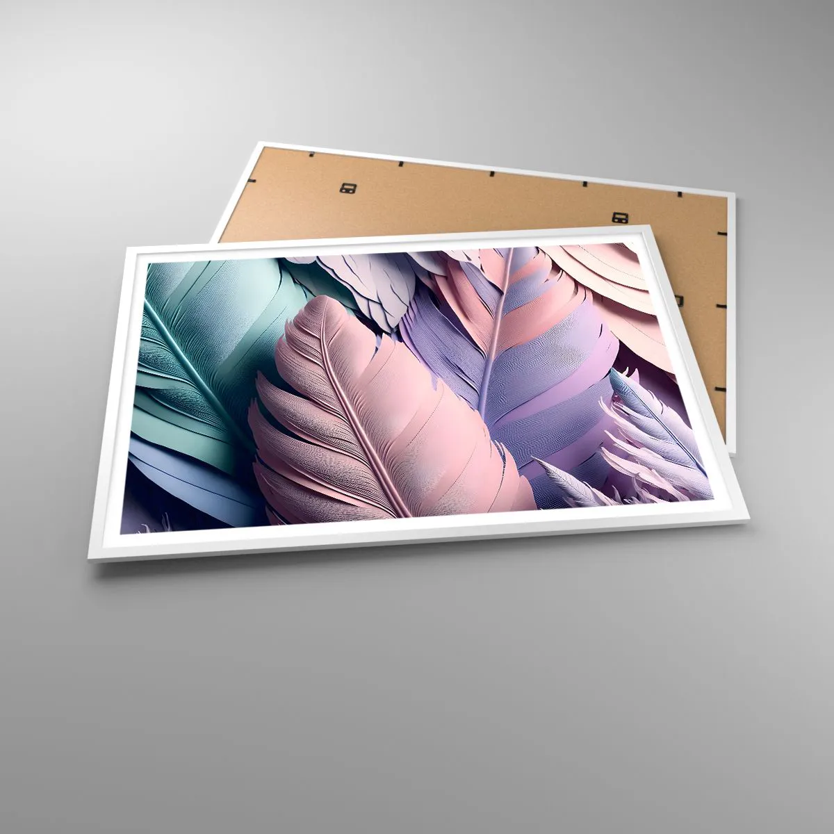 Affiche dans un cadre blanc - Poster - Oiseau chic - 100x70 cm