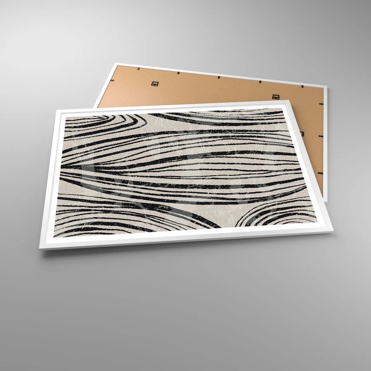 Poster in einem weißen Rahmen - Linienpool - 100x70 cm