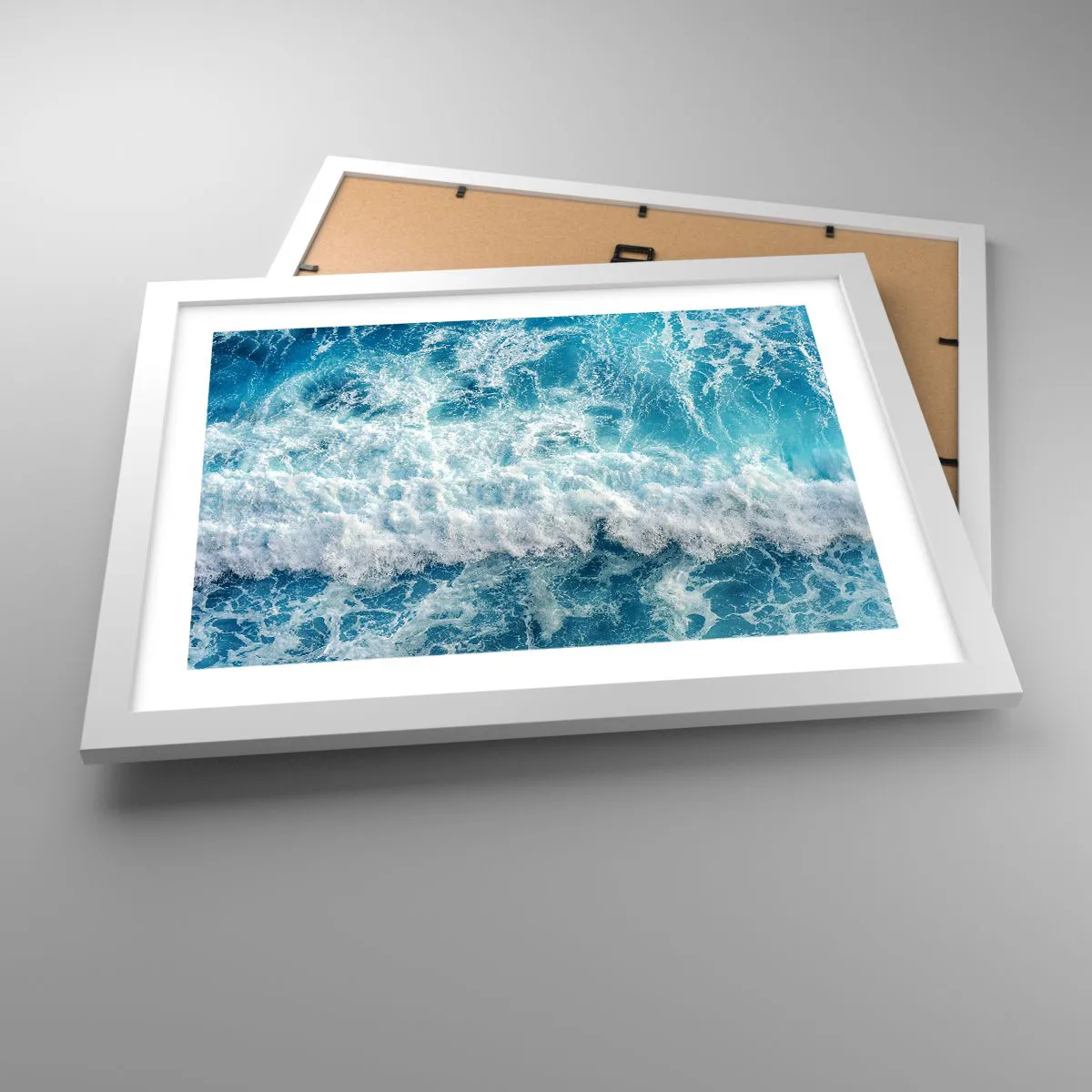 Plakat w białej ramie - Radośnie i w podskokach - 40x30 cm