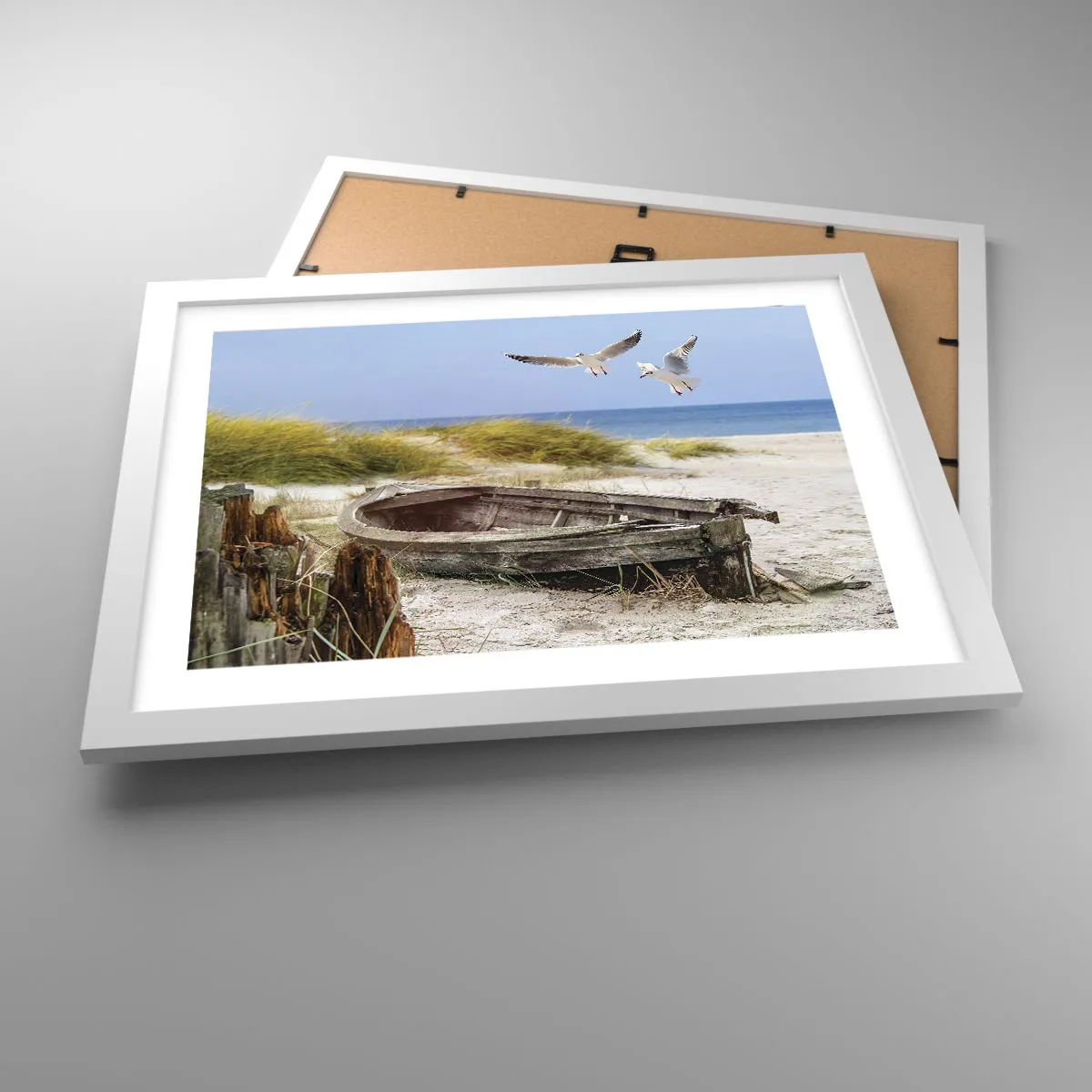 Poster în ramă albă - Scăldate în vânt - 40x30 cm