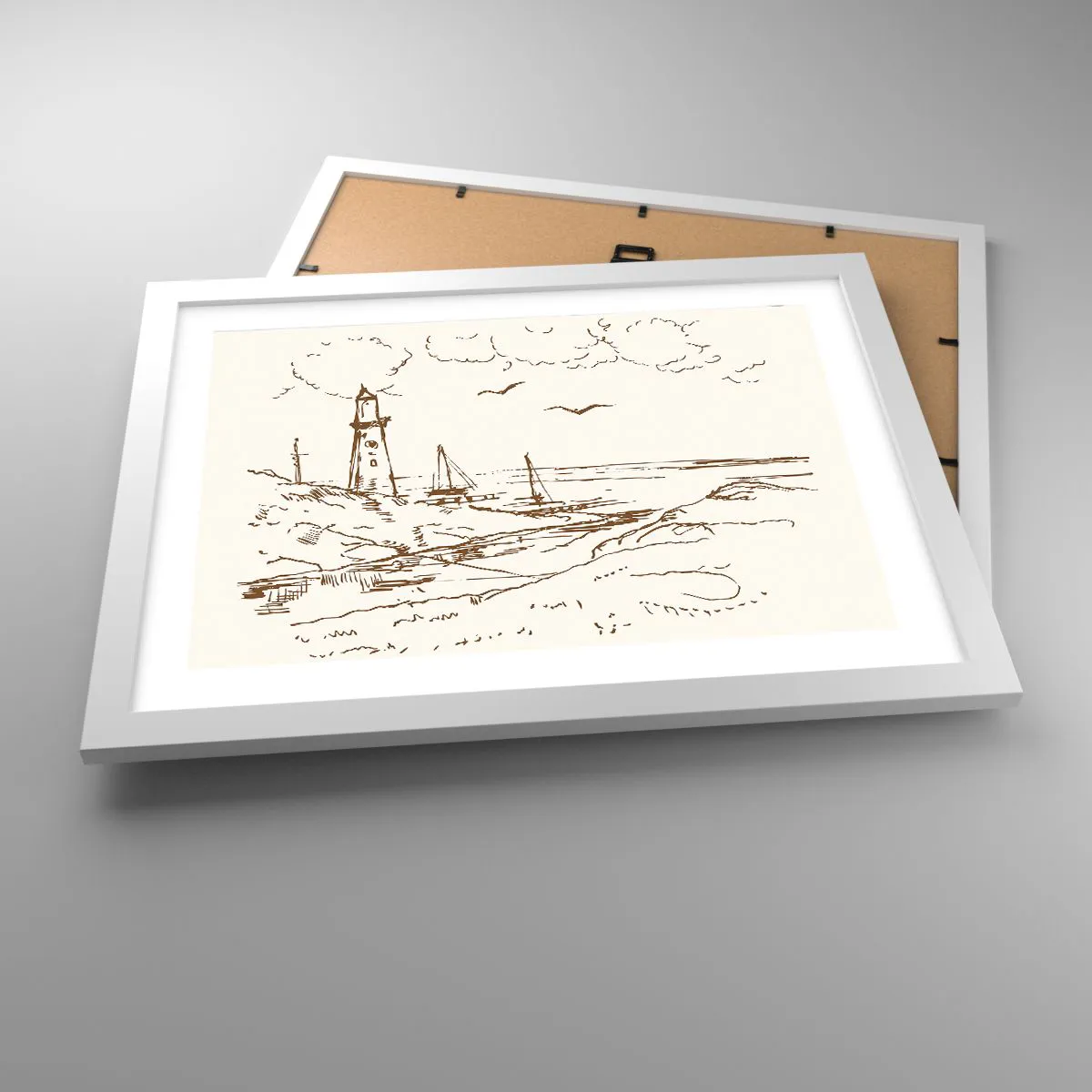 Poszter fekete keretben - A nyár emlékeinek vázlata - 40x30 cm