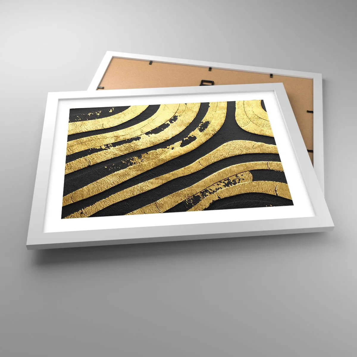 Pôster em moldura branca - Tudo flui - 40x30 cm