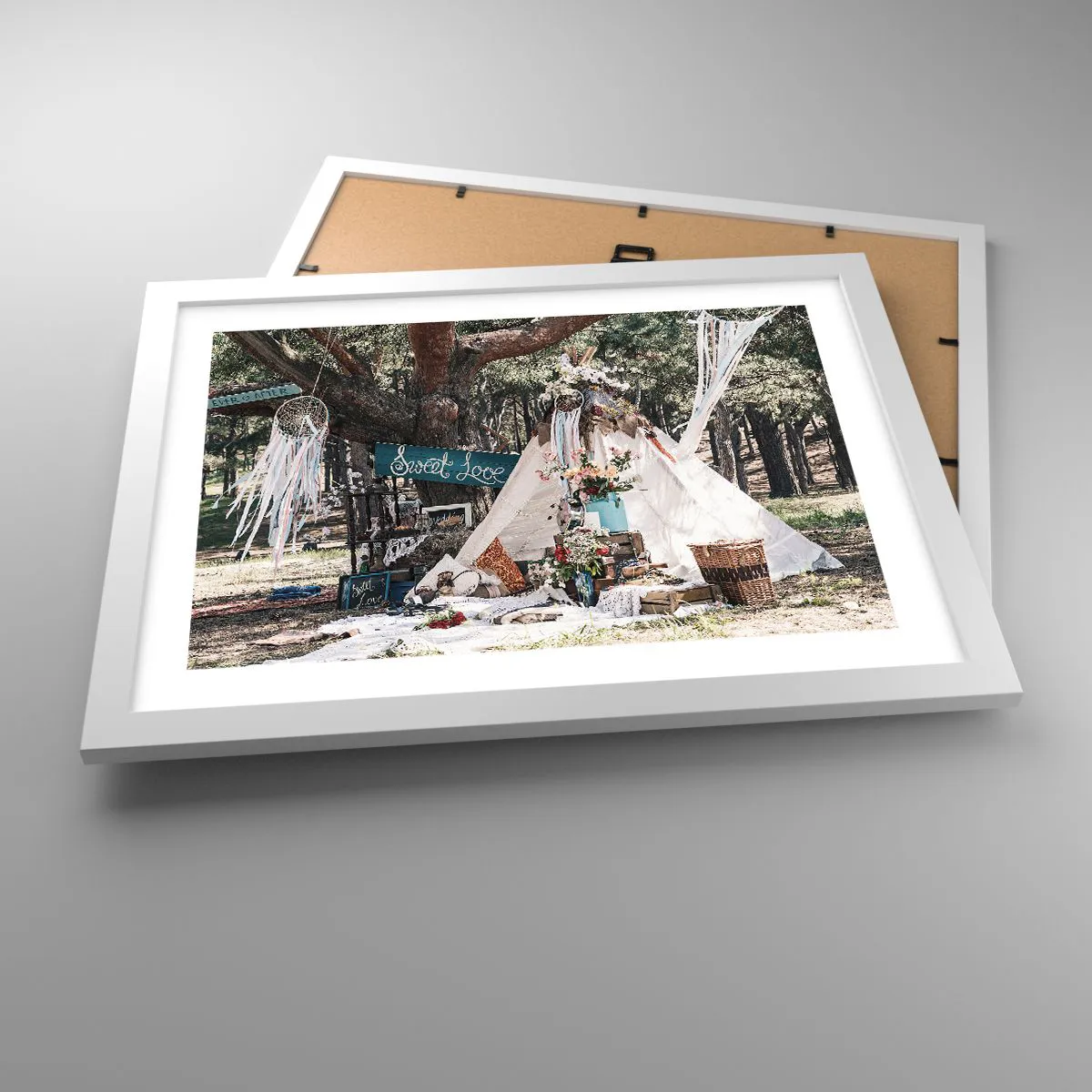 Pôster em moldura branca - Make love… - 40x30 cm