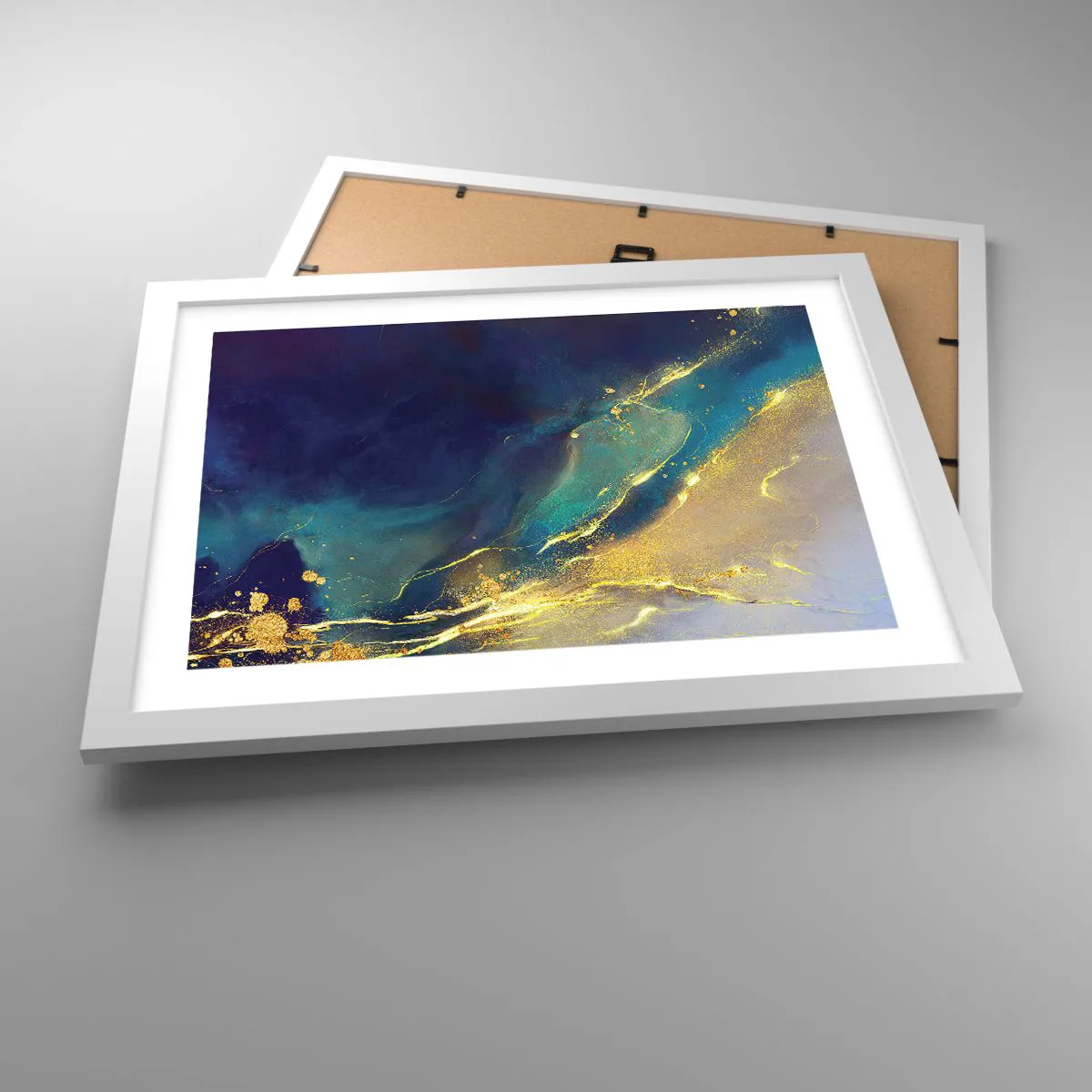 Poster in white frmae - Golden Flood - 40x30 cm