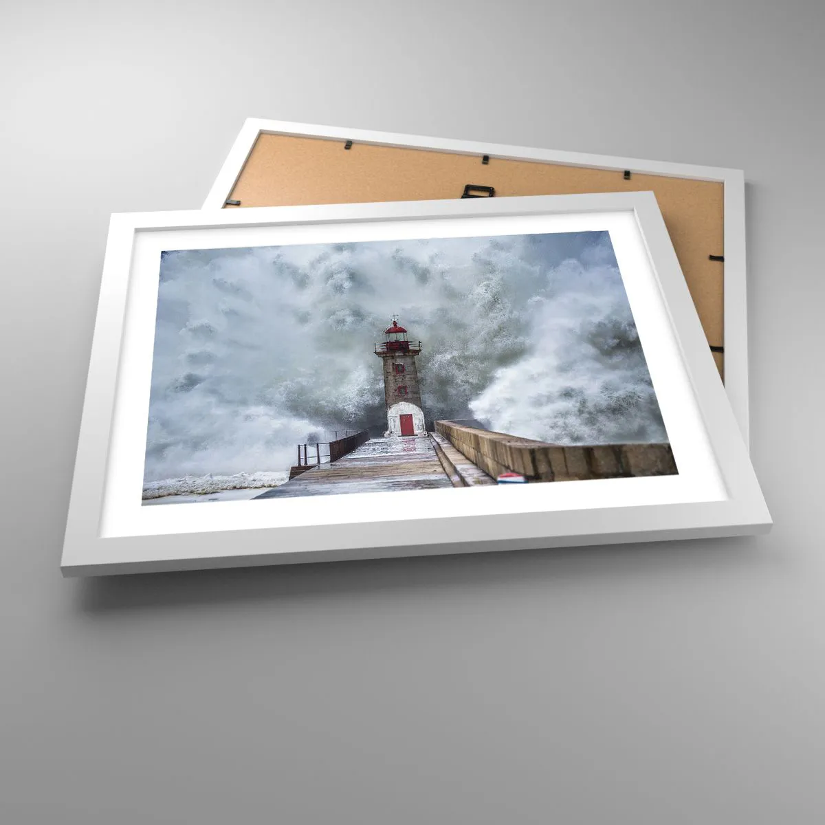 Poster in cornice bianca - Fragore delle acque, rumore di tempesta - 40x30 cm