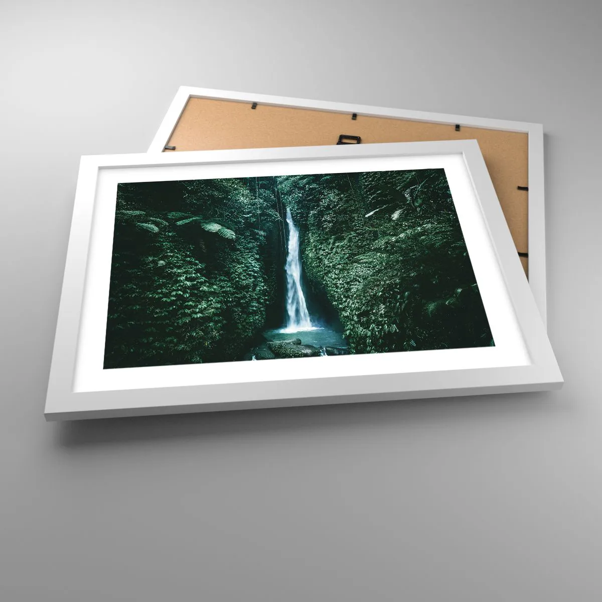 Affiche dans un cadre blanc - Poster - Fontaine tropicale - 40x30 cm