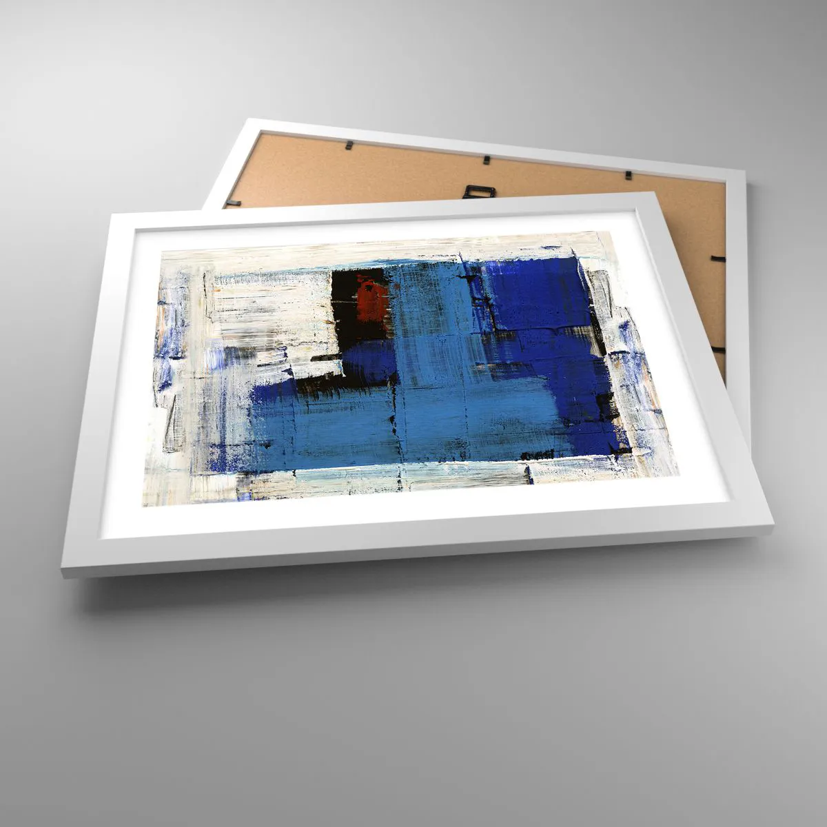 Affiche dans un cadre blanc - Poster - Secret de bleu - 40x30 cm