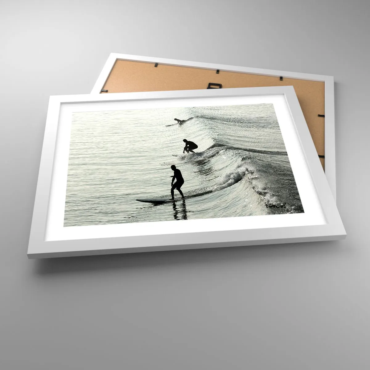 Póster en marco blanco - Al encuentro de la ola - 40x30 cm