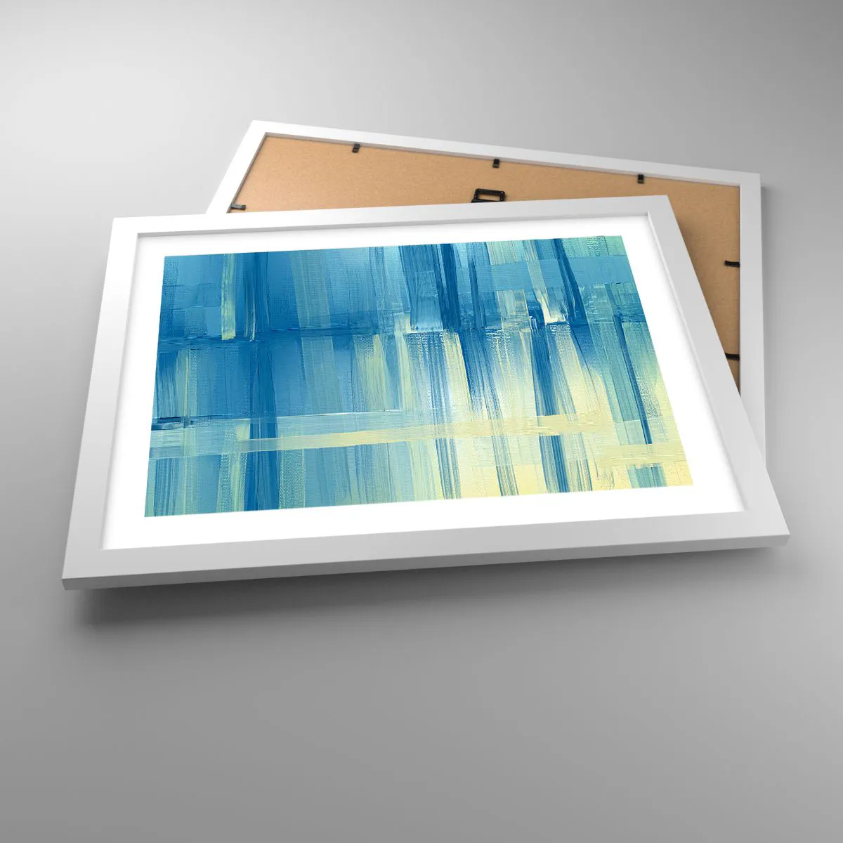 Poster in einem weißen Rahmen - Komposition in Türkis - 40x30 cm