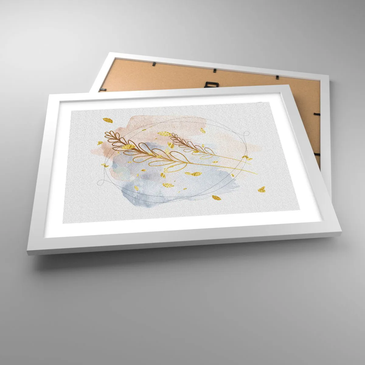 Plakat w białej ramie - Złoty podmuch - 40x30 cm