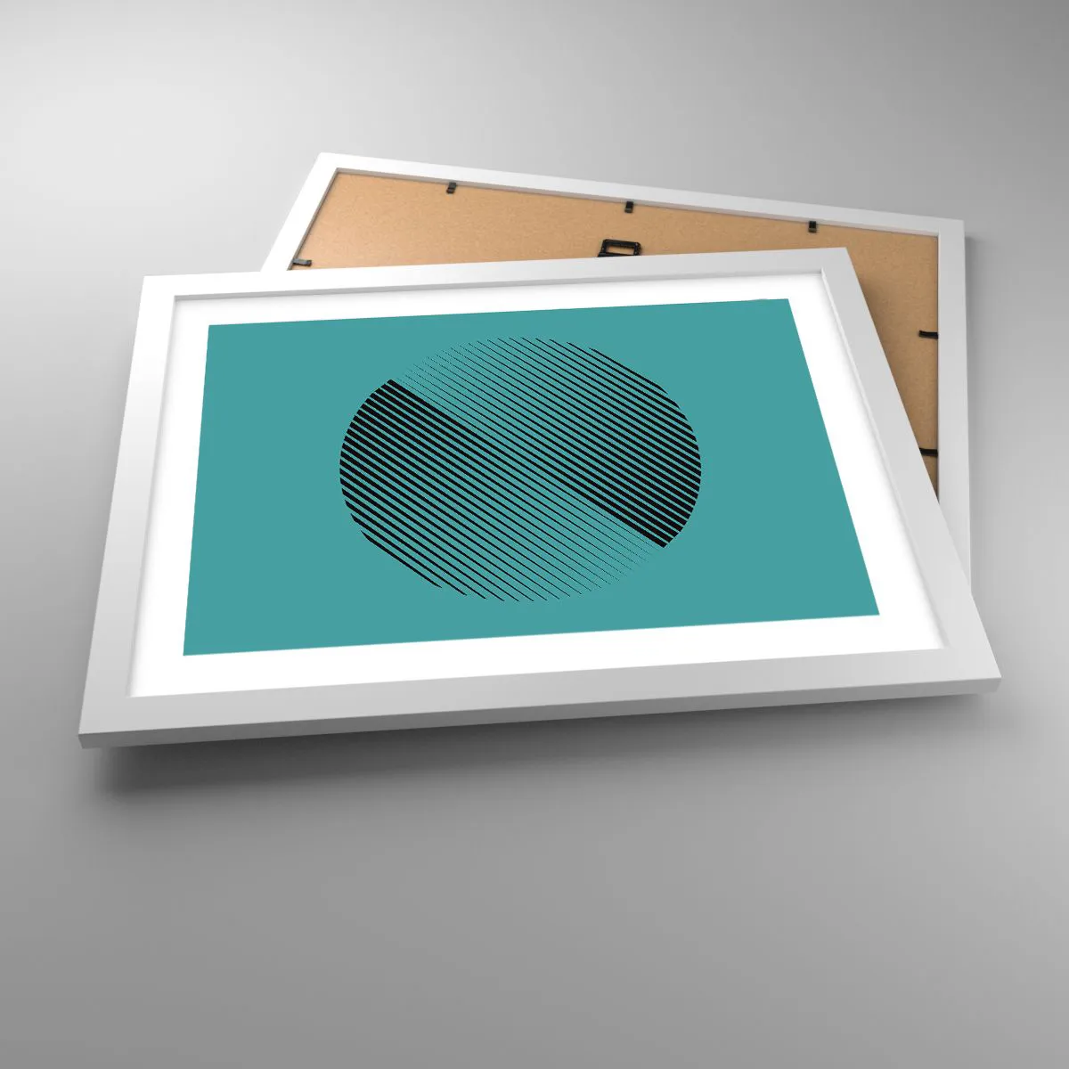 Póster en marco blanco - El círculo: una variación geométrica - 40x30 cm