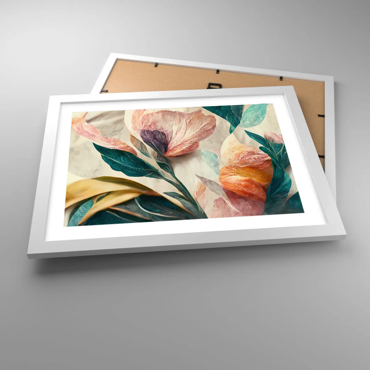 Poster in einem weißen Rahmen - Blumen der südlichen Inseln - 40x30 cm