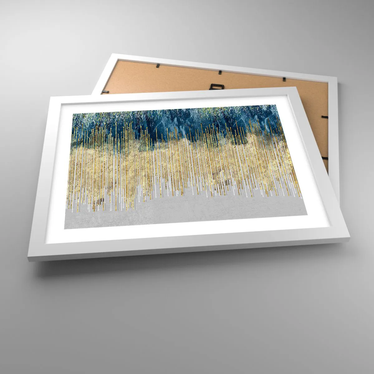 Plakat i hvid ramme - Forgyldt grænse - 40x30 cm