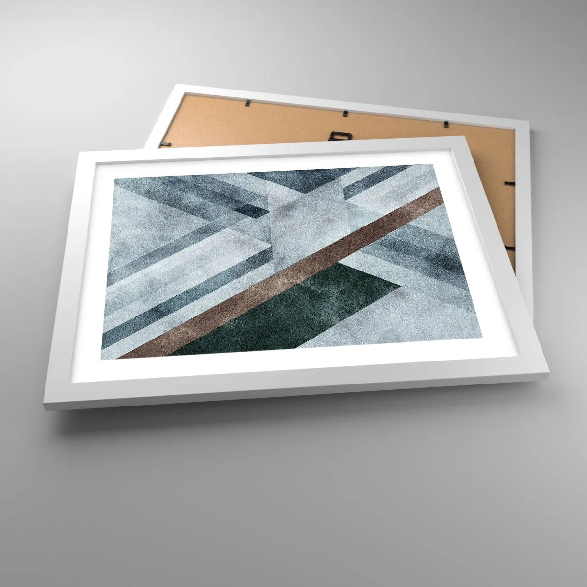 Plakát v bílém rámu - Sofistikovaná elegance geometrie - 40x30 cm