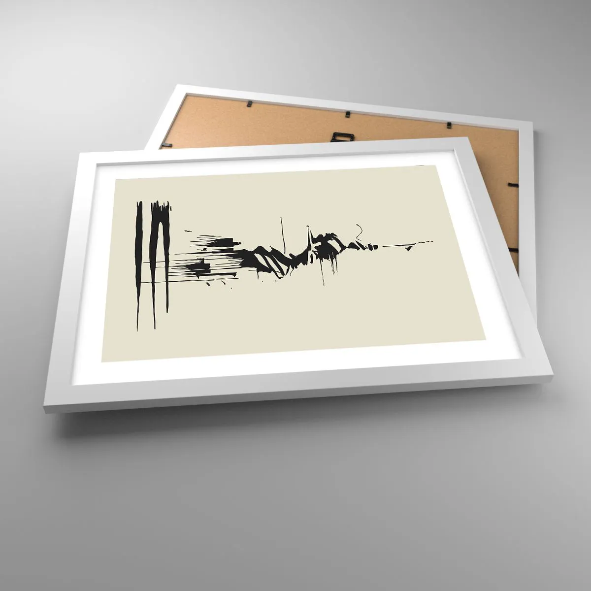 Plakát v bílém rámu - Spěšná abstrakce - 40x30 cm