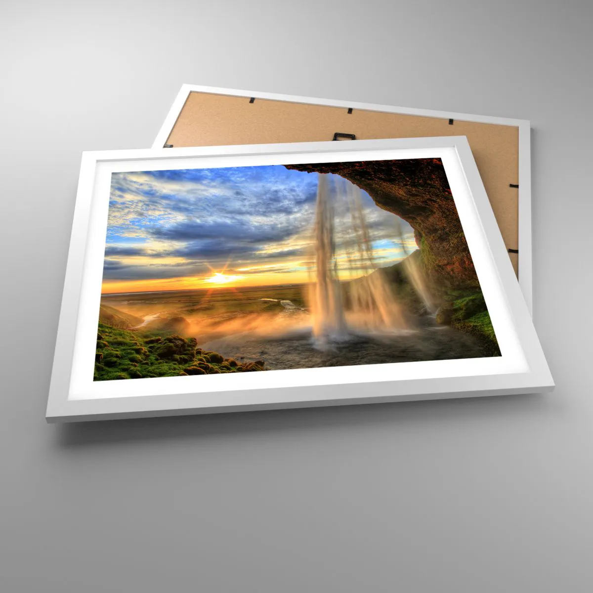 Poster in white frmae - World behind Raindrops - 50x40 cm