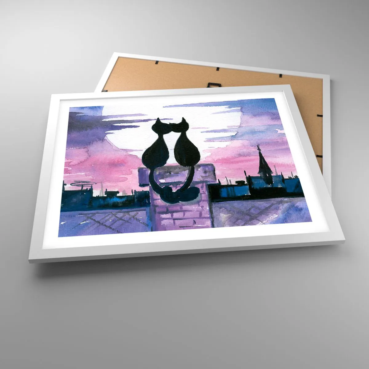 Pôster em moldura branca - Rendez-vous sob a lua - 50x40 cm