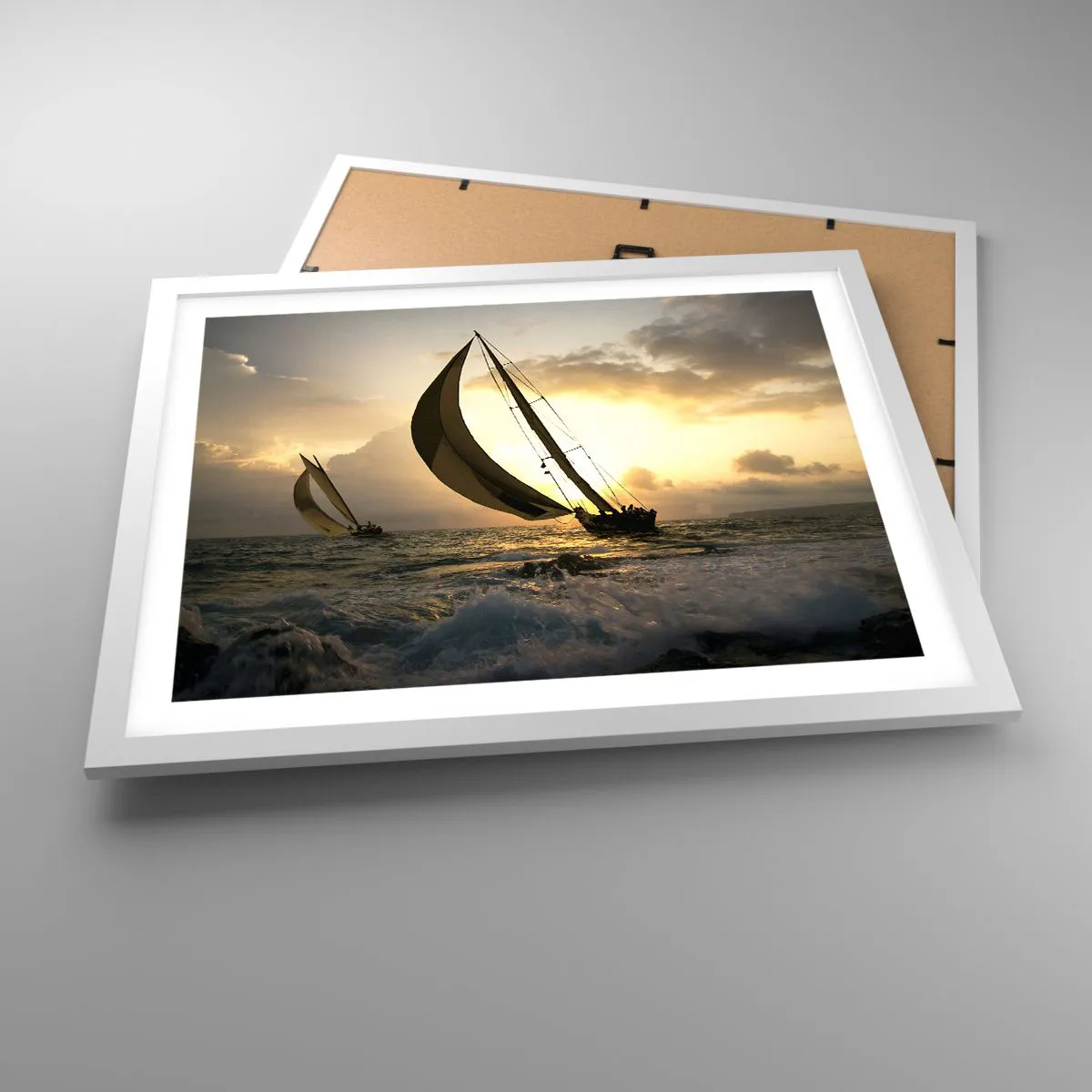 Poster in white frmae - With and against the Wind - 50x40 cm