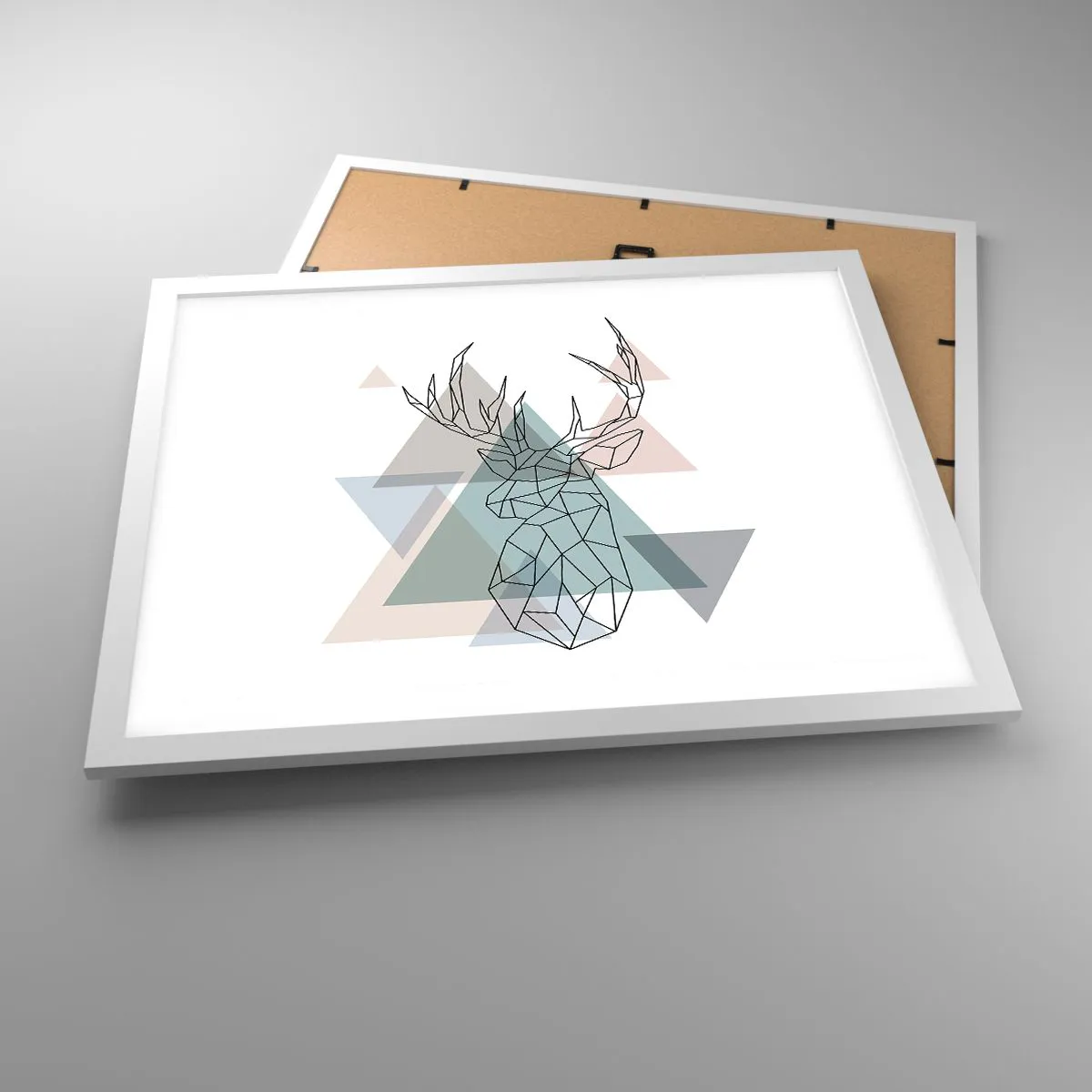 Plagát v bielom ráme - V geometrickom lese - 50x40 cm