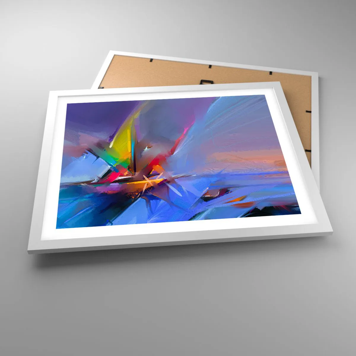 Affiche dans un cadre blanc - Poster - Hélices comme un oiseau - 50x40 cm