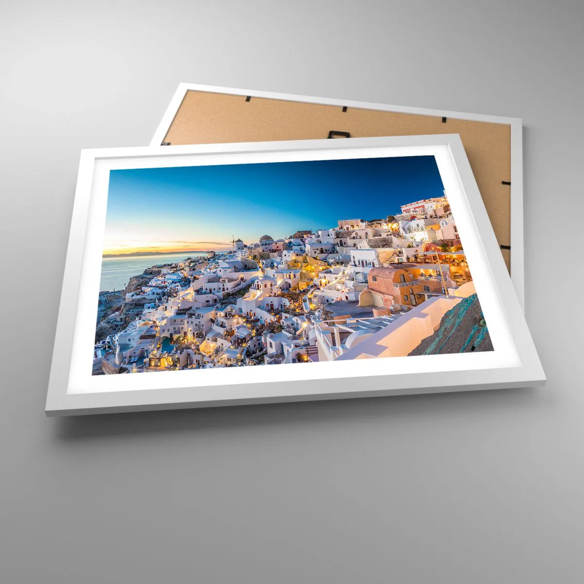 Affiche dans un cadre blanc - Poster - L'essence de la grecque - 50x40 cm