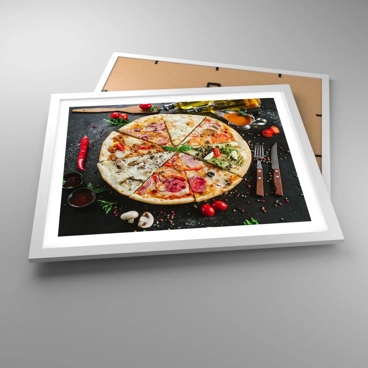 Affiche dans un cadre blanc - Poster - Une gamme de saveurs - 50x40 cm